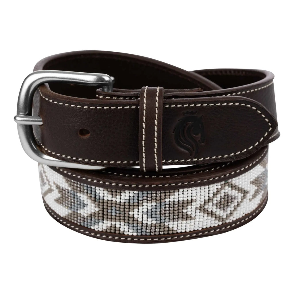 Estelle Beaded Leather Belt