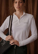 Elsa Mesh LS Zip Neck Top