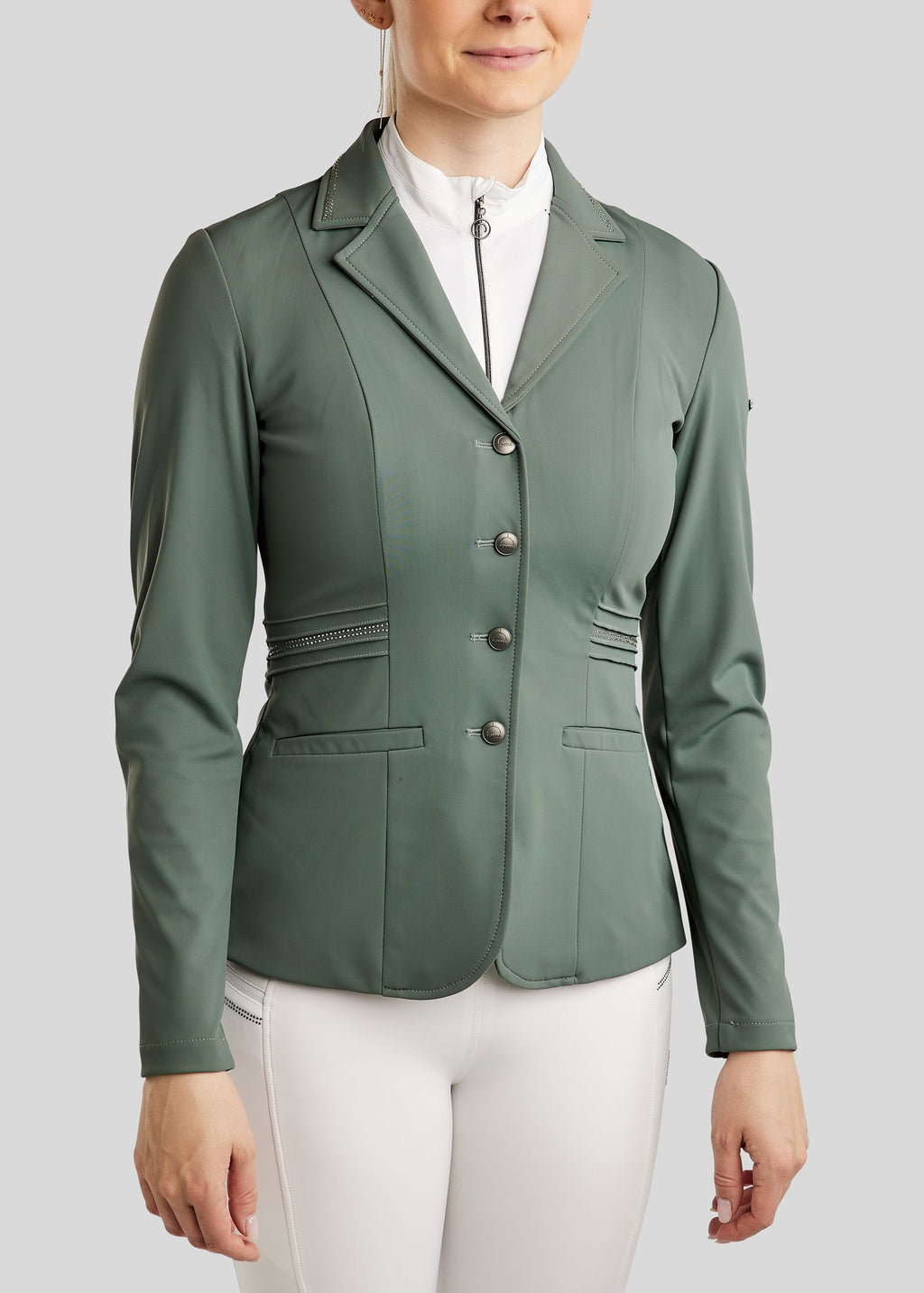 MoPearl Pintuck Show Coat - Jade